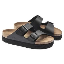 Birkenstock Arizona Platform Vegan - Birko Flor Black- Medium/Narrow -Sports Shoe Store 1018520 pair