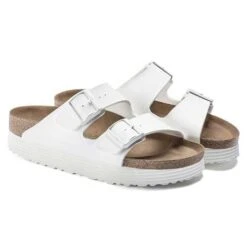 Birkenstock Arizona Platform Vegan - White- Medium/Narrow 13 Birkenstock Arizona Platform Vegan - White- Medium/Narrow -Sports Shoe Store 1018581 pair