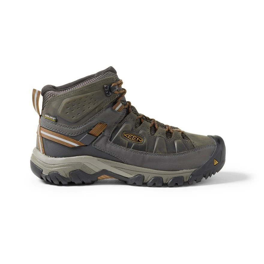 Keen Men's Targhee III Leather Mid Waterproof Hiking Boot - Black Olive/Golden Brown - Wide (2E) 3 Keen Men's Targhee III Leather Mid Waterproof Hiking Boot - Black Olive/Golden Brown - Wide (2E)