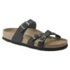 Birkenstock Women's Franca Oiled Leather Sandals- Black- Regular/Wide -Sports Shoe Store 1021203