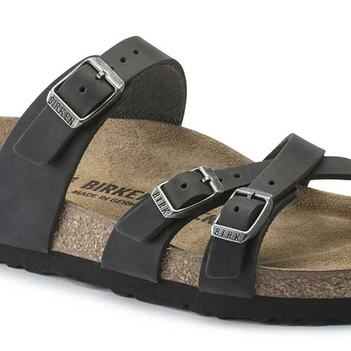 Birkenstock Women's Franca Oiled Leather Sandals- Black- Regular/Wide 6 Birkenstock Women's Franca Oiled Leather Sandals- Black- Regular/Wide - Image 4