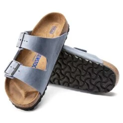 Birkenstock Arizona SFB Oil Leather Sandal - Dusty Blue - Regular/Wide 12 Birkenstock Arizona SFB Oil Leather Sandal - Dusty Blue - Regular/Wide -Sports Shoe Store 1022477 sole