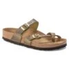 Birkenstock Women's Mayari Oiled Leather Sandal- Green Olive- Regular/Wide -Sports Shoe Store 1023209