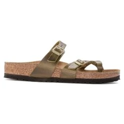 Birkenstock Women's Mayari Oiled Leather Sandal- Green Olive- Regular/Wide -Sports Shoe Store 1023209 side