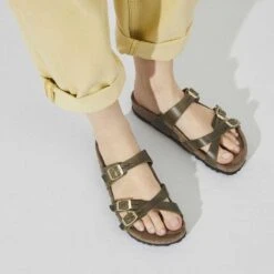 Birkenstock Women's Franca Cork Green Olive Oiled Leather Sandal - Regular/Wide 12 Birkenstock Women's Franca Cork Green Olive Oiled Leather Sandal - Regular/Wide -Sports Shoe Store 1023310 f closeup f