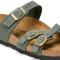 Birkenstock Women's Franca Nubuck Sandal - Thyme - Regular/Wide -Sports Shoe Store 1025725 detail 1