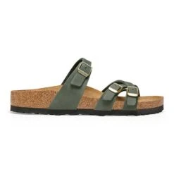 Birkenstock Women's Franca Nubuck Sandal - Thyme - Regular/Wide -Sports Shoe Store 1025725 side