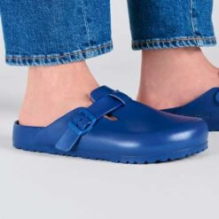 Birkenstock Women's Boston EVA Clog - Navy - Medium/Narrow -Sports Shoe Store 1026216 f closeup m