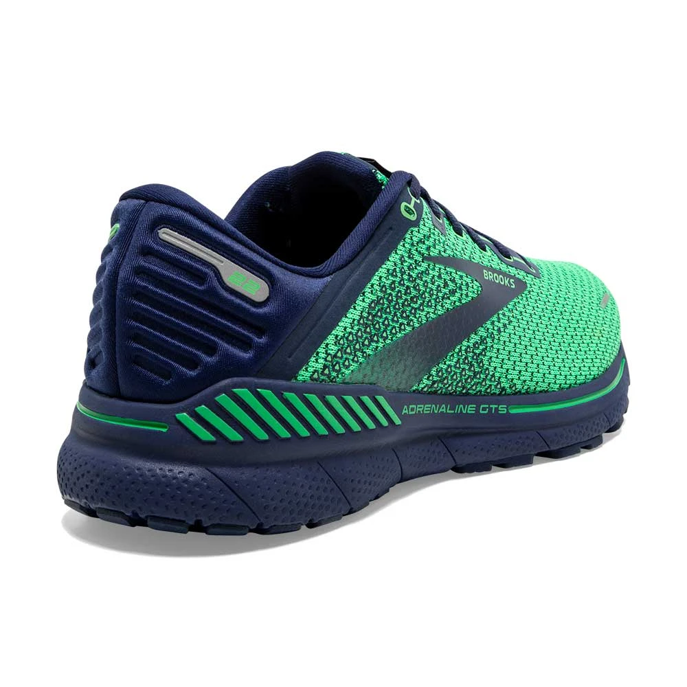 BROOKS Men's Adrenaline GTS 22 Running Shoe- Green/Navy- Regular (D) 7 BROOKS Men's Adrenaline GTS 22 Running Shoe- Green/Navy- Regular (D) - Image 5