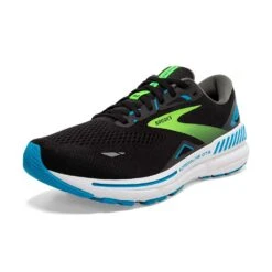 BROOKS Men's Adrenaline GTS 23 Running Shoe - Black/Hawaiian Ocean/Green- Regular (D) -Sports Shoe Store 110391 006 Z Adrenaline GTS 23