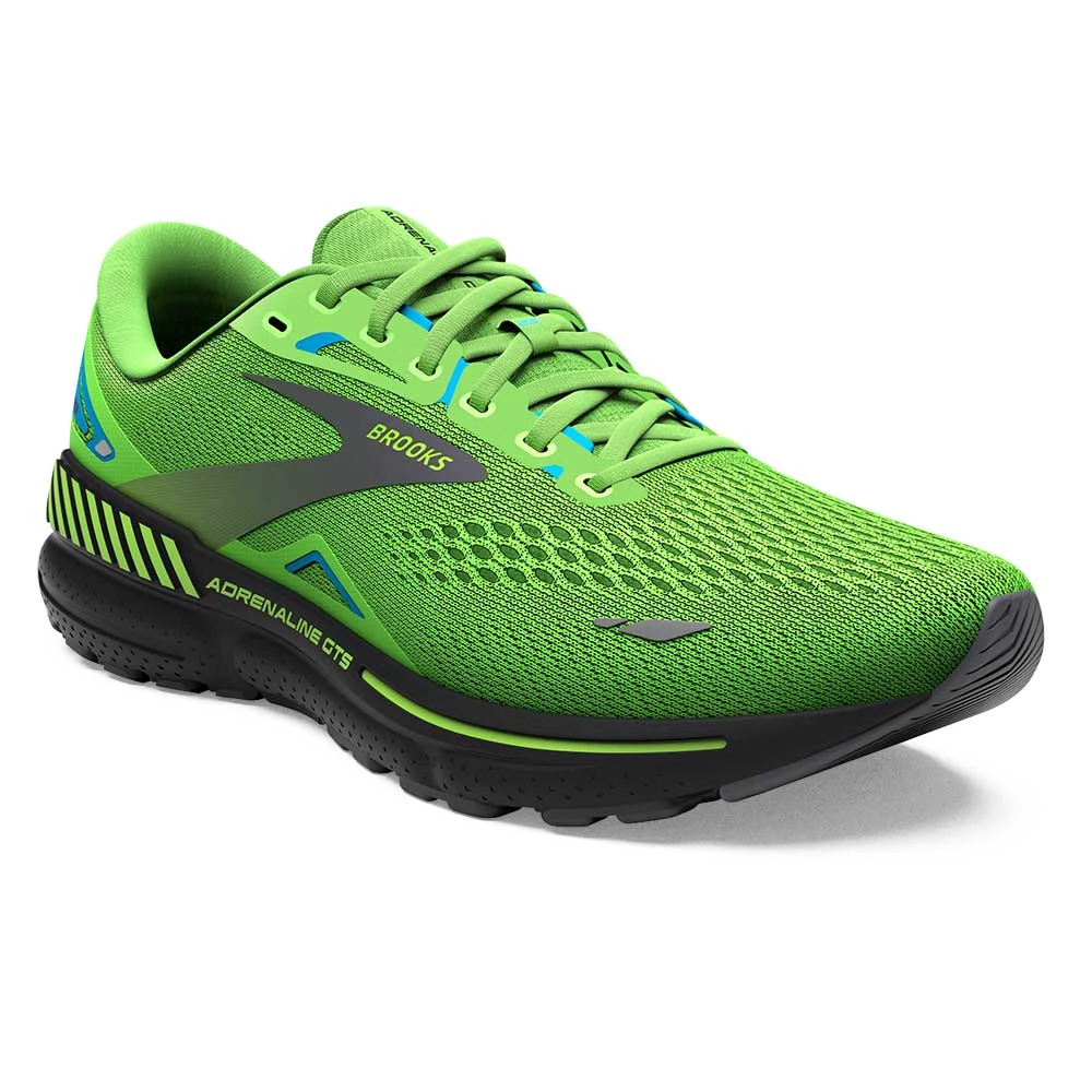 BROOKS Men's Adrenaline GTS 23 Running Shoe - Green Gecko/Grey/Atomic Blue- Regular (D) 4 BROOKS Men's Adrenaline GTS 23 Running Shoe - Green Gecko/Grey/Atomic Blue- Regular (D) - Image 2