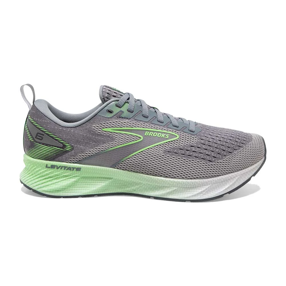 BROOKS Men's Levitate 6 Running Shoe- Primer Grey/Neon Green- Regular (D) 3 BROOKS Men's Levitate 6 Running Shoe- Primer Grey/Neon Green- Regular (D)