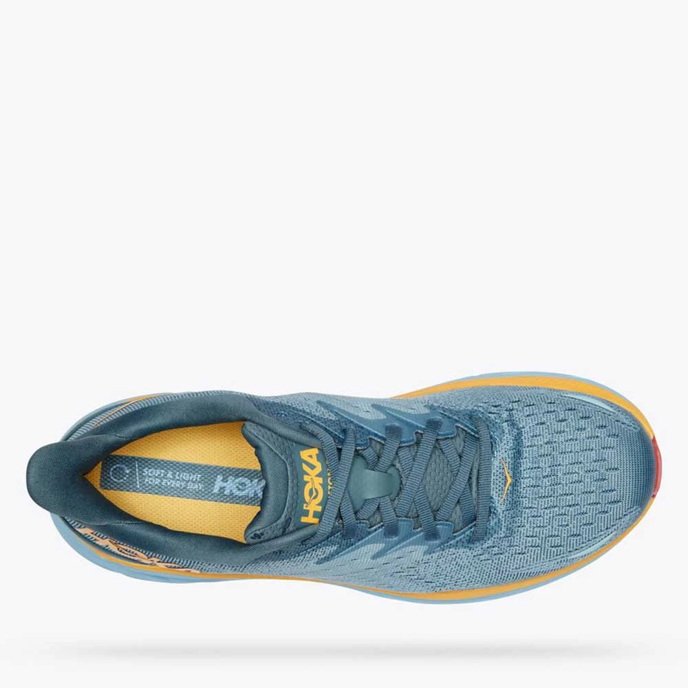 Hoka Men's Clifton 8 Running Shoe- Goblin Blue/Mountain Spring— Regular (D) 7 Hoka Men's Clifton 8 Running Shoe- Goblin Blue/Mountain Spring— Regular (D) - Image 5