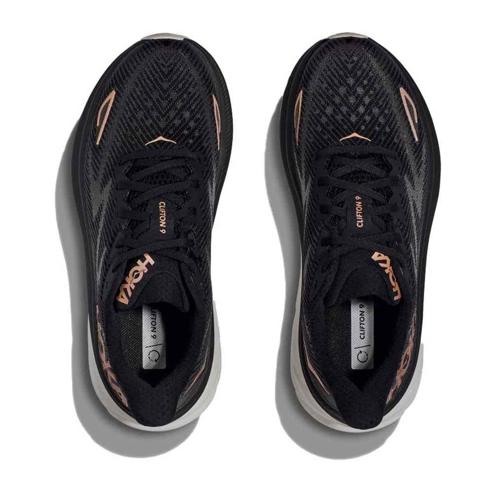 Hoka Women's Clifton 9 Running Shoe - Black/Rose Gold - Wide (D) 5 Hoka Women's Clifton 9 Running Shoe - Black/Rose Gold - Wide (D) - Image 3