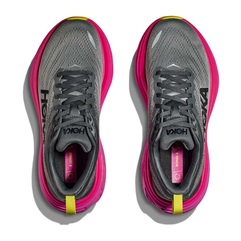 Hoka Women's Bondi 8 Running Shoe- Castlerock/Strawberry- Regular (B) 5 Hoka Women's Bondi 8 Running Shoe- Castlerock/Strawberry- Regular (B) - Image 3
