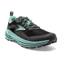 BROOKS Women's Cascadia 16 Trail Running Shoes - Black/Ebony/Yucca - Regular (B) -Sports Shoe Store 120363 049 A Cascadia 16