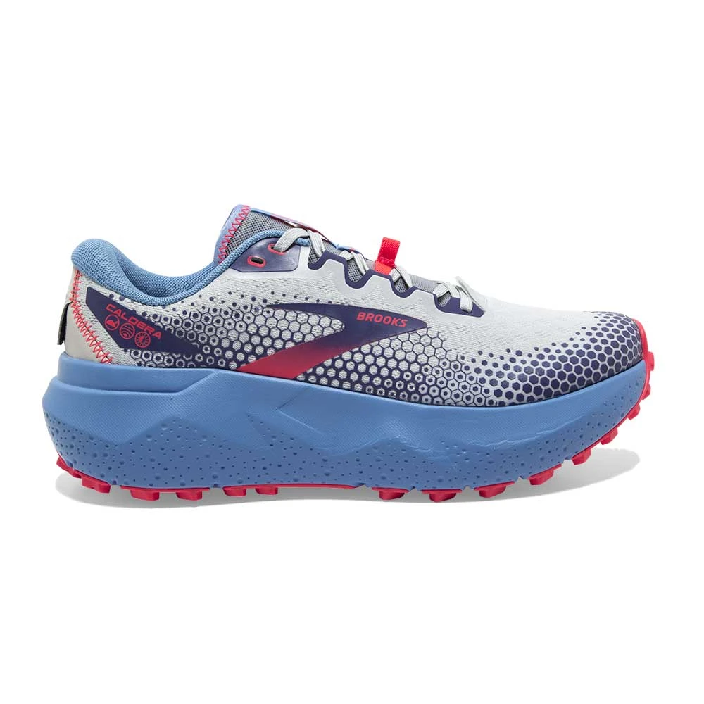 BROOKS Women's Caldera 6 Trail Running Shoe- Oyster/Blissful Blue/Pink - Regular (B) 3 BROOKS Women's Caldera 6 Trail Running Shoe- Oyster/Blissful Blue/Pink - Regular (B)