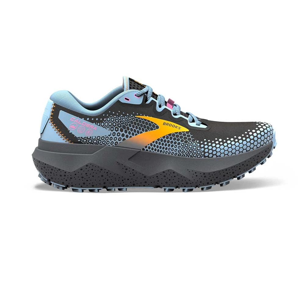BROOKS Women's Caldera 6 Trail Shoe - Black/Blue/Yellow- Regular (B) 3 BROOKS Women's Caldera 6 Trail Shoe - Black/Blue/Yellow- Regular (B)