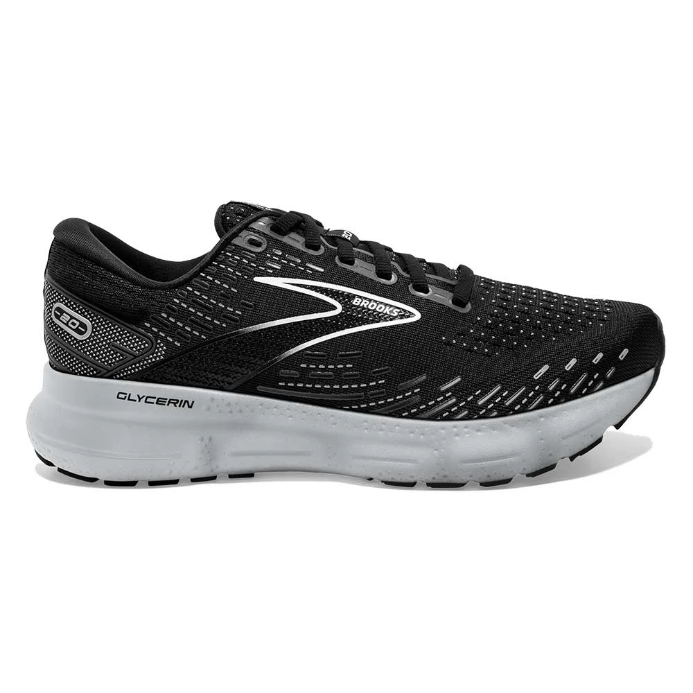 BROOKS Women's Glycerin 20 Running Shoe - Black/White/Alloy - Regular (B) 3 BROOKS Women's Glycerin 20 Running Shoe - Black/White/Alloy - Regular (B)