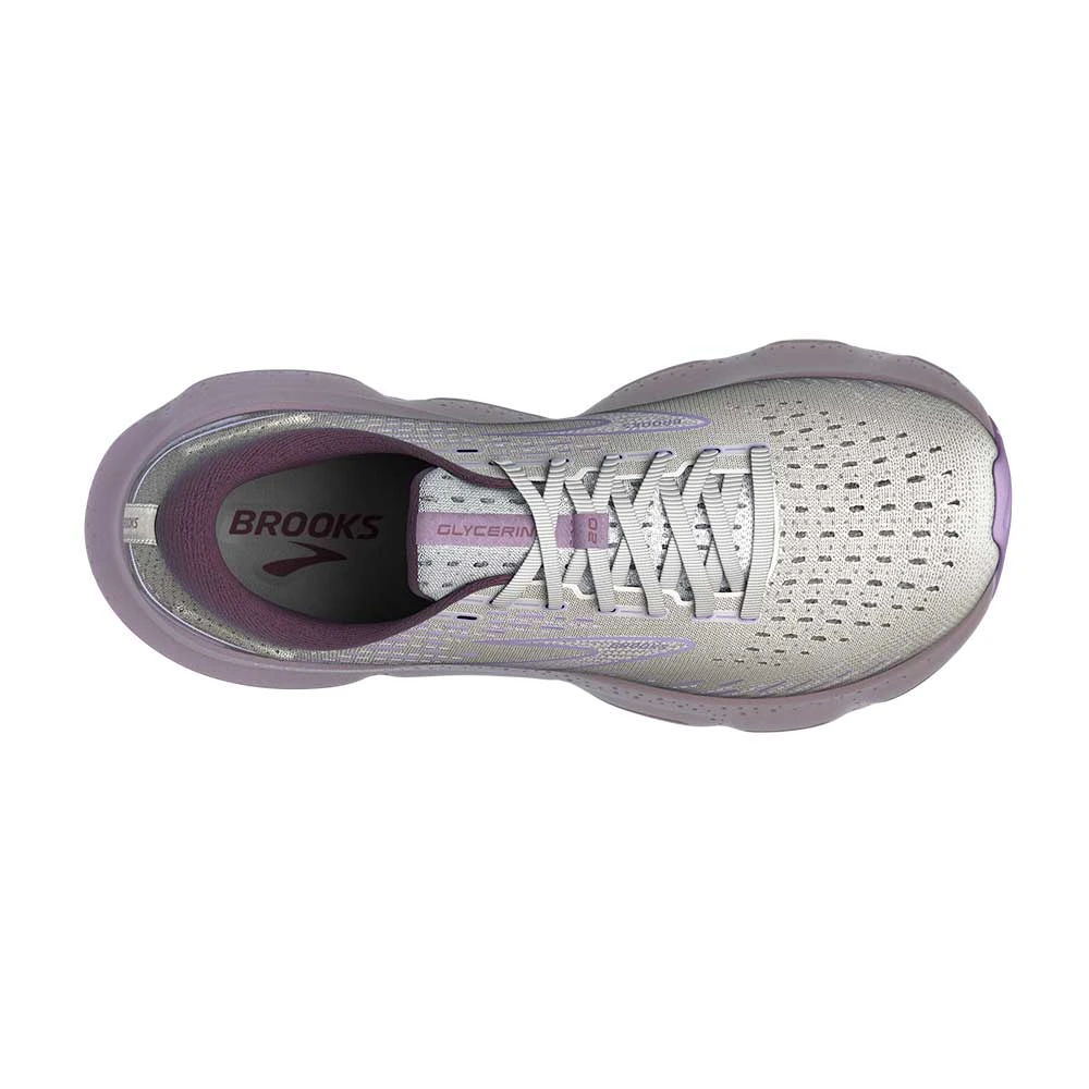 BROOKS Women's Glycerin 20 Running Shoe- White/Orchid/Lavender - Regular (B) 8 BROOKS Women's Glycerin 20 Running Shoe- White/Orchid/Lavender - Regular (B) - Image 6