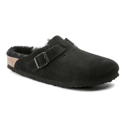 Birkenstock Boston Shearling Black Suede Leather- Regular/Wide 3 Birkenstock Boston Shearling Black Suede Leather- Regular/Wide