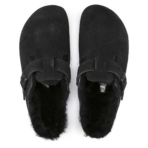 Birkenstock Boston Shearling Black Suede Leather- Regular/Wide 5 Birkenstock Boston Shearling Black Suede Leather- Regular/Wide - Image 3