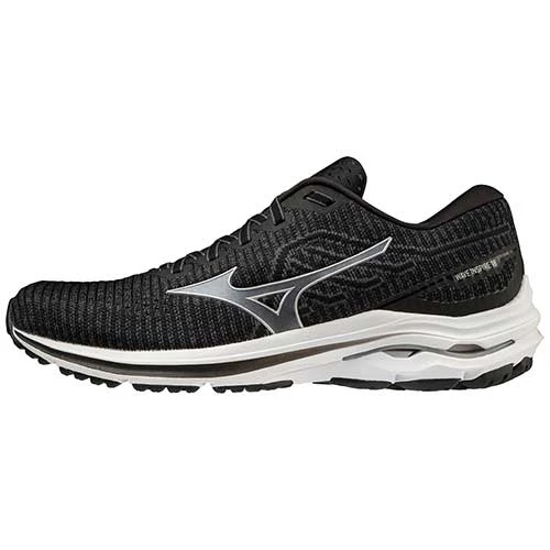 Mizuno Men's Wave Inspire 18 Waveknit Running Shoe- Ebony - Regular (D) 4 Mizuno Men's Wave Inspire 18 Waveknit Running Shoe- Ebony - Regular (D) - Image 2