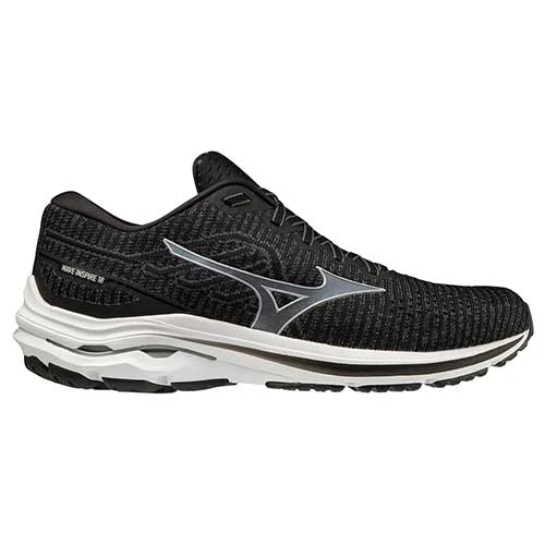Mizuno Men's Wave Inspire 18 Waveknit Running Shoe- Ebony - Regular (D) 3 Mizuno Men's Wave Inspire 18 Waveknit Running Shoe- Ebony - Regular (D)