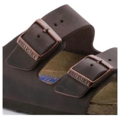 Birkenstock Arizona Soft Footbed Habana Dark Brown Oiled Leather Sandal- Regular/Wide -Sports Shoe Store 452761 detail 1