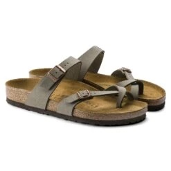 Birkenstock Mayari Cork Stone Birko-Flor Nubuck Sandal- Regular/Wide 10 Birkenstock Mayari Cork Stone Birko-Flor Nubuck Sandal- Regular/Wide -Sports Shoe Store 71071 pair