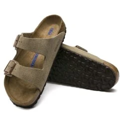 Birkenstock Arizona Soft Footbed Taupe Suede Leather Sandal - Taupe- Regular/Wide 12 Birkenstock Arizona Soft Footbed Taupe Suede Leather Sandal - Taupe- Regular/Wide -Sports Shoe Store 951303 sole