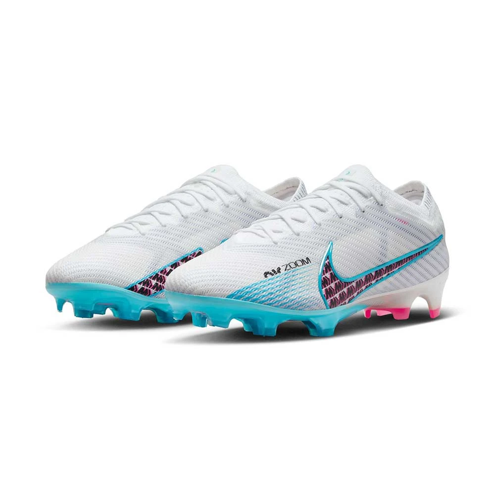 Nike Unisex Zoom Mercurial Vapor 15 Elite FG Soccer Cleats - White/Baltic Blue/Pink Blast - Regular (D) 4 Nike Unisex Zoom Mercurial Vapor 15 Elite FG Soccer Cleats - White/Baltic Blue/Pink Blast - Regular (D) - Image 2