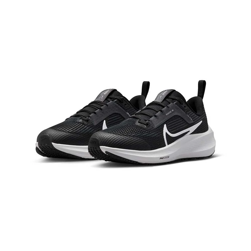 Nike Youth Pegasus 40 Running Shoe- Black/White/Iron Grey 5 Nike Youth Pegasus 40 Running Shoe- Black/White/Iron Grey - Image 3