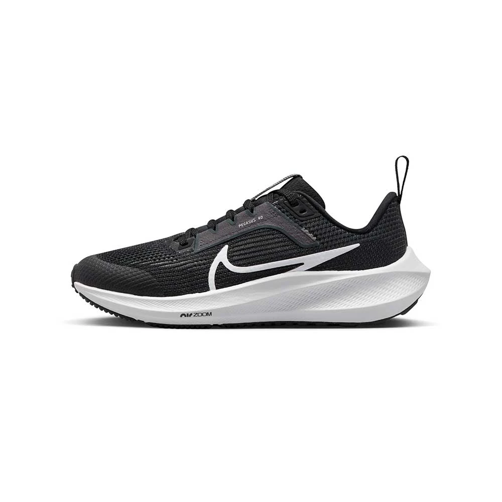 Nike Youth Pegasus 40 Running Shoe- Black/White/Iron Grey 4 Nike Youth Pegasus 40 Running Shoe- Black/White/Iron Grey - Image 2