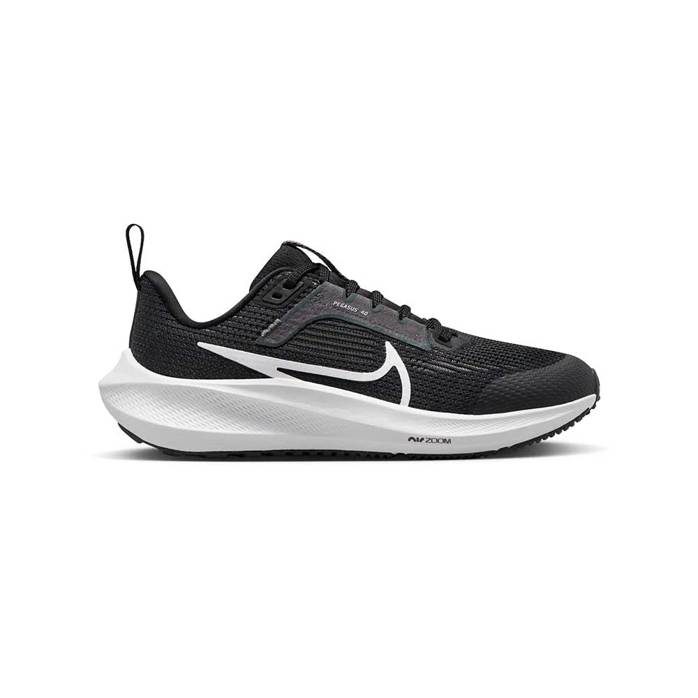 Nike Youth Pegasus 40 Running Shoe- Black/White/Iron Grey 3 Nike Youth Pegasus 40 Running Shoe- Black/White/Iron Grey