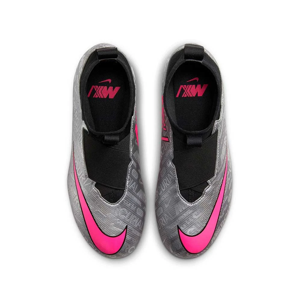 Nike Jr. Zoom Mercurial Superfly 9 Academy XXV MG Soccer Cleats- Metallic Silver/Hyper Pink- Regular (D) 6 Nike Jr. Zoom Mercurial Superfly 9 Academy XXV MG Soccer Cleats- Metallic Silver/Hyper Pink- Regular (D) - Image 4