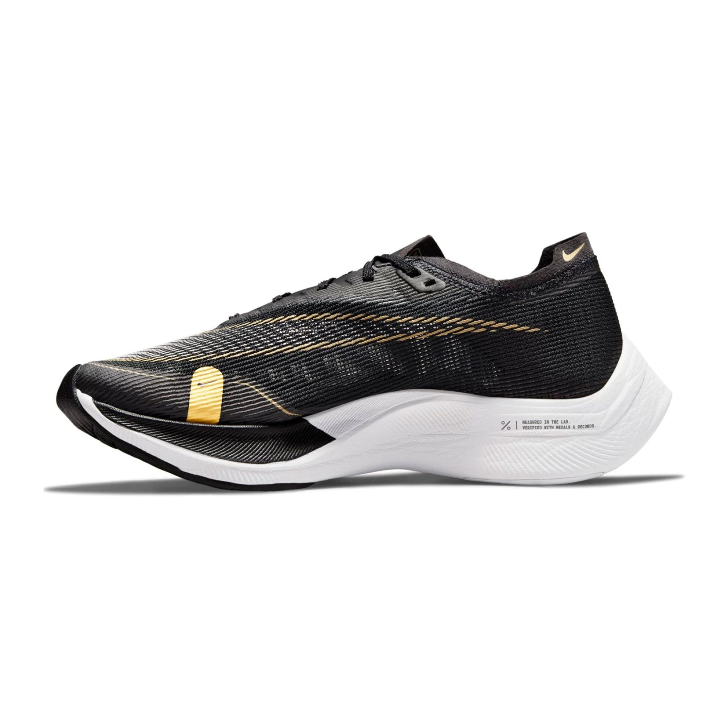 Nike Women's ZoomX Vaporfly Next % 2 Racing Shoe - Black/White/Metallic Gold Coin - Regular (B) 4 Nike Women's ZoomX Vaporfly Next % 2 Racing Shoe - Black/White/Metallic Gold Coin - Regular (B) - Image 2