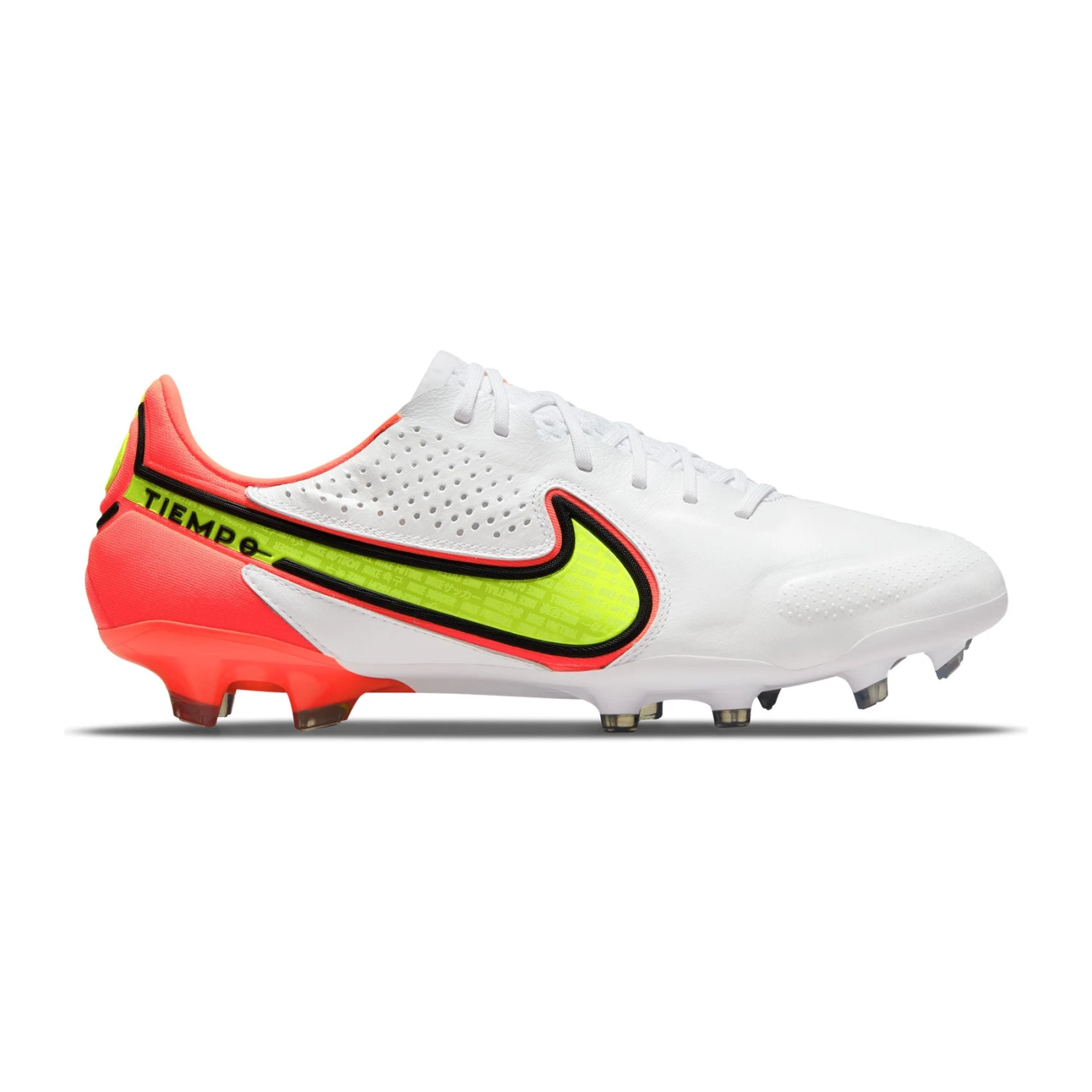 Nike Unisex Tiempo Legend 9 Elite FG Soccer Shoe - White/Volt/Bright Crimson - Regular (D) 3 Nike Unisex Tiempo Legend 9 Elite FG Soccer Shoe - White/Volt/Bright Crimson - Regular (D)