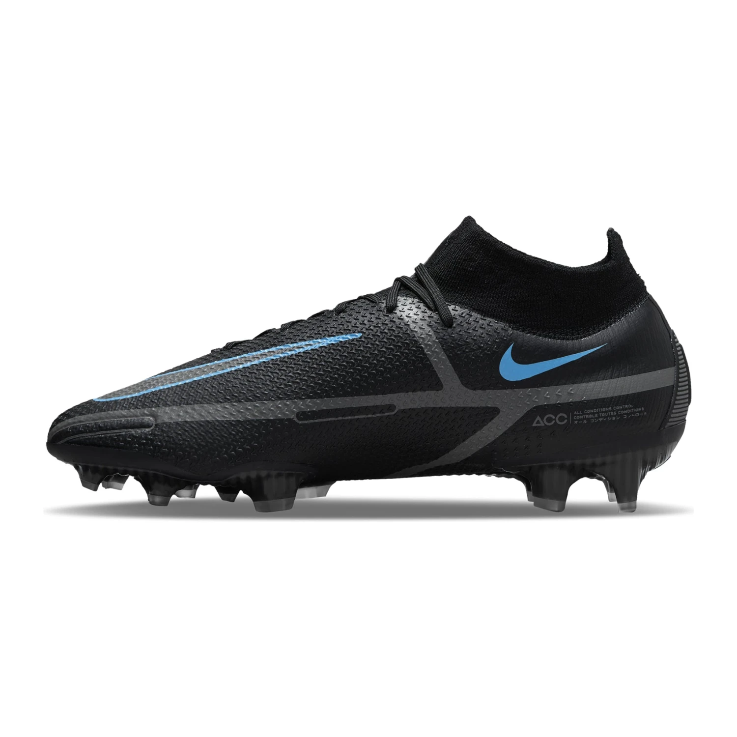 Nike Unisex Phantom GT2 Elite FG Soccer Shoe - Black/Black/Iron Grey 4 Nike Unisex Phantom GT2 Elite FG Soccer Shoe - Black/Black/Iron Grey - Image 2