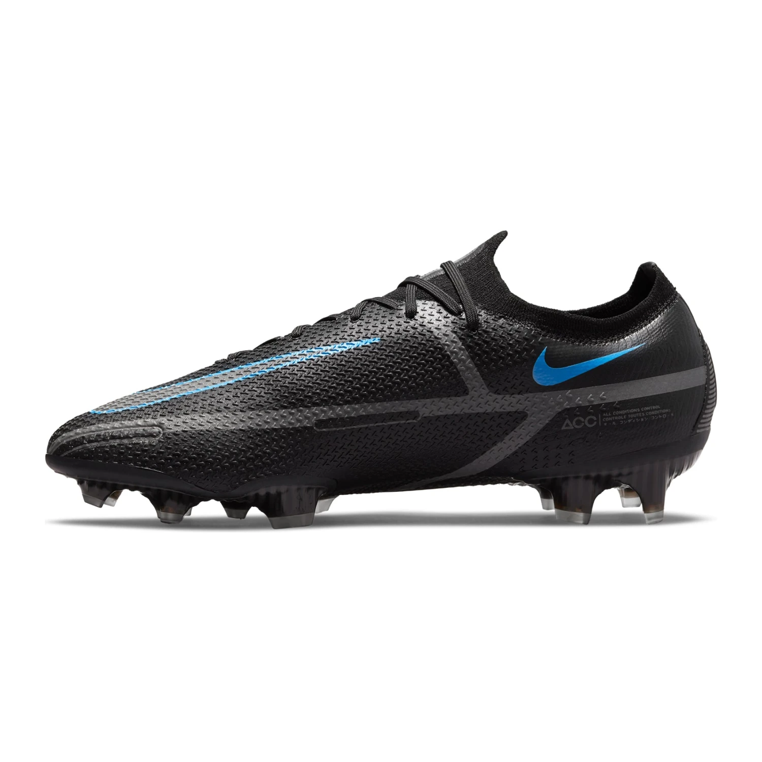 Nike Unisex Phantom GT2 Elite FG Soccer Shoe - Black/Black/Iron Grey 4 Nike Unisex Phantom GT2 Elite FG Soccer Shoe - Black/Black/Iron Grey - Image 2