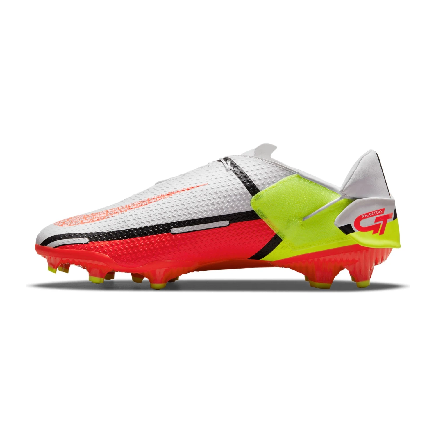 Nike Unisex Phantom GT2 Academy Flyease FG/MG Soccer Shoe - White/Bright Crimson/Volt 4 Nike Unisex Phantom GT2 Academy Flyease FG/MG Soccer Shoe - White/Bright Crimson/Volt - Image 2