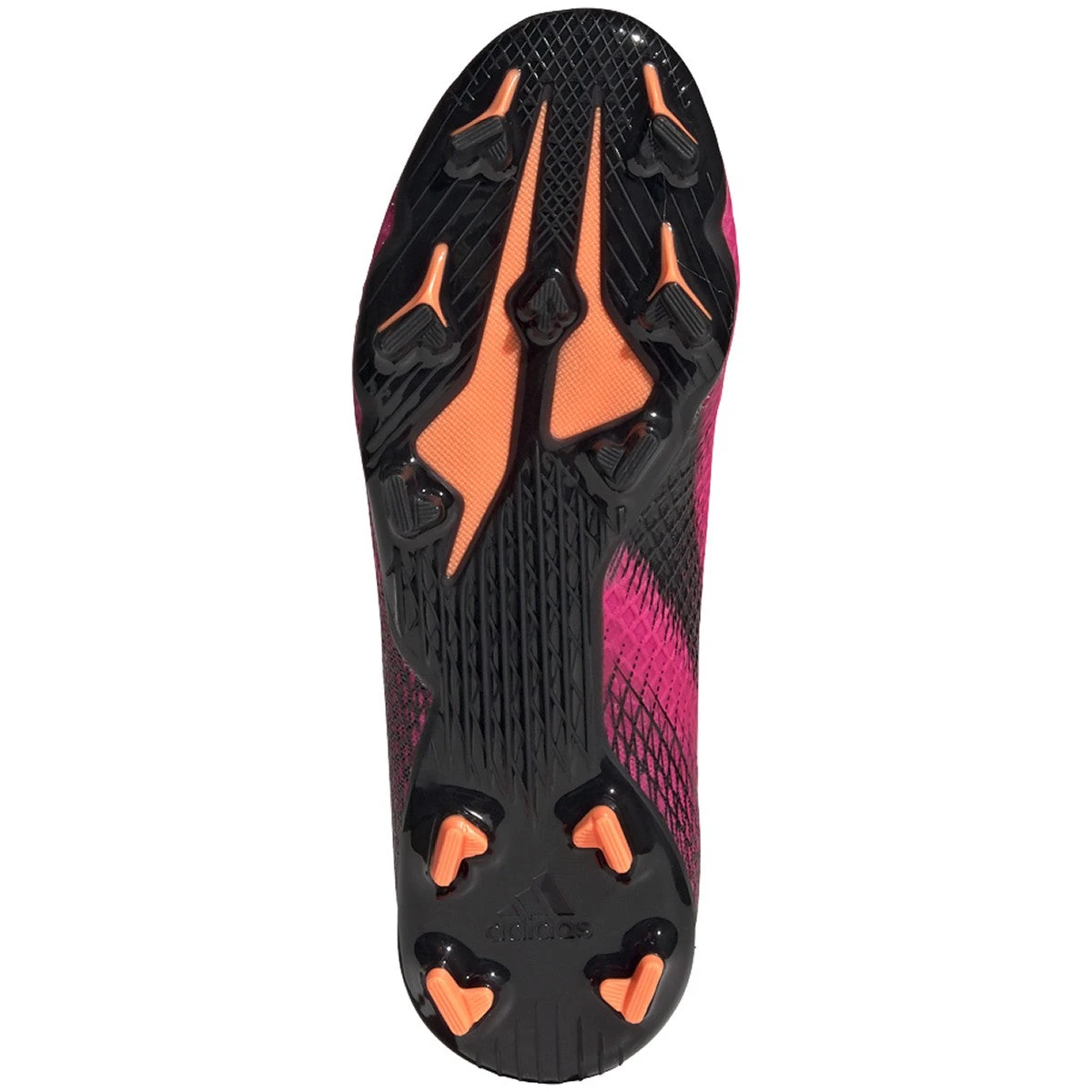 ADIDAS JR X Ghosted .3 Laceless FG Soccer Shoe - Shock Pink/Core Black/Screaming Orange 5 ADIDAS JR X Ghosted .3 Laceless FG Soccer Shoe - Shock Pink/Core Black/Screaming Orange - Image 3