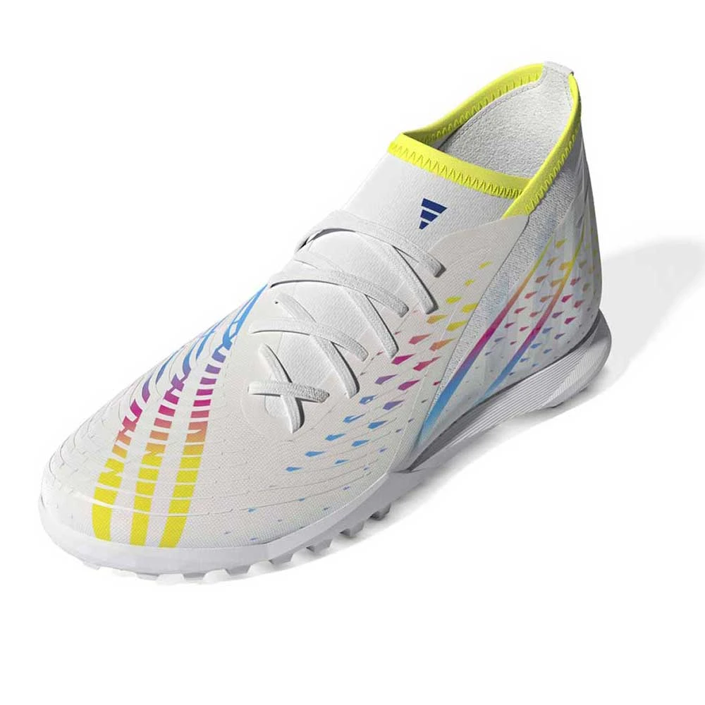ADIDAS Unisex Predator Edge .3 TF Soccer Shoe - Ftwr White/Solar Yellow/Powder Blue - Regular (D) 4 ADIDAS Unisex Predator Edge .3 TF Soccer Shoe - Ftwr White/Solar Yellow/Powder Blue - Regular (D) - Image 2