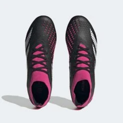 ADIDAS Unisex Predator Accuracy 2 FG Soccer Shoe - Core Black/Ftwr White/Team Shock Pink 2 - Regular (D) 12 ADIDAS Unisex Predator Accuracy 2 FG Soccer Shoe - Core Black/Ftwr White/Team Shock Pink 2 - Regular (D) -Sports Shoe Store GW4586 upper
