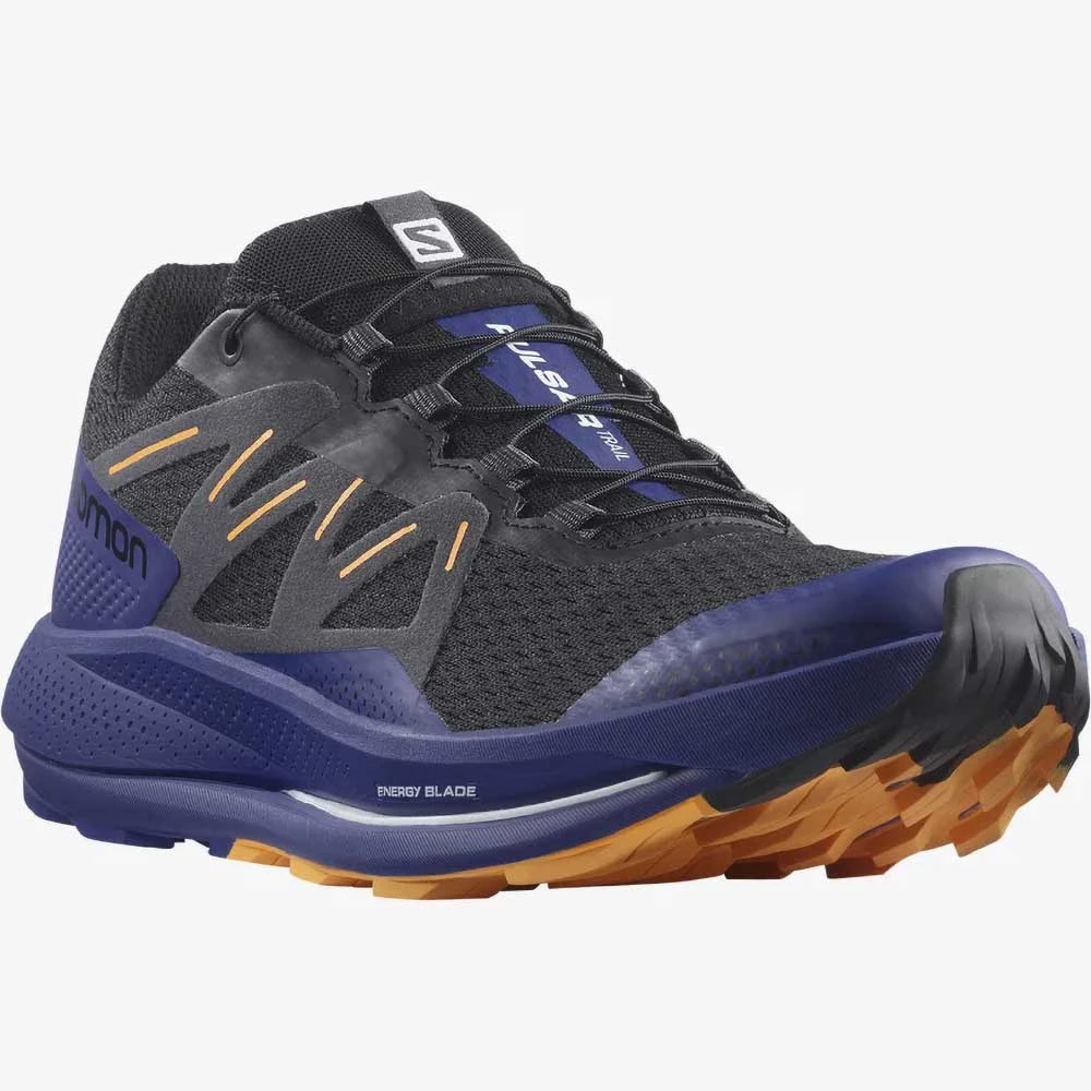 Salomon Men's Pulsar Trail Shoe - Black/Clematis Blue/Blazing Orange- Regular (D) 4 Salomon Men's Pulsar Trail Shoe - Black/Clematis Blue/Blazing Orange- Regular (D) - Image 2