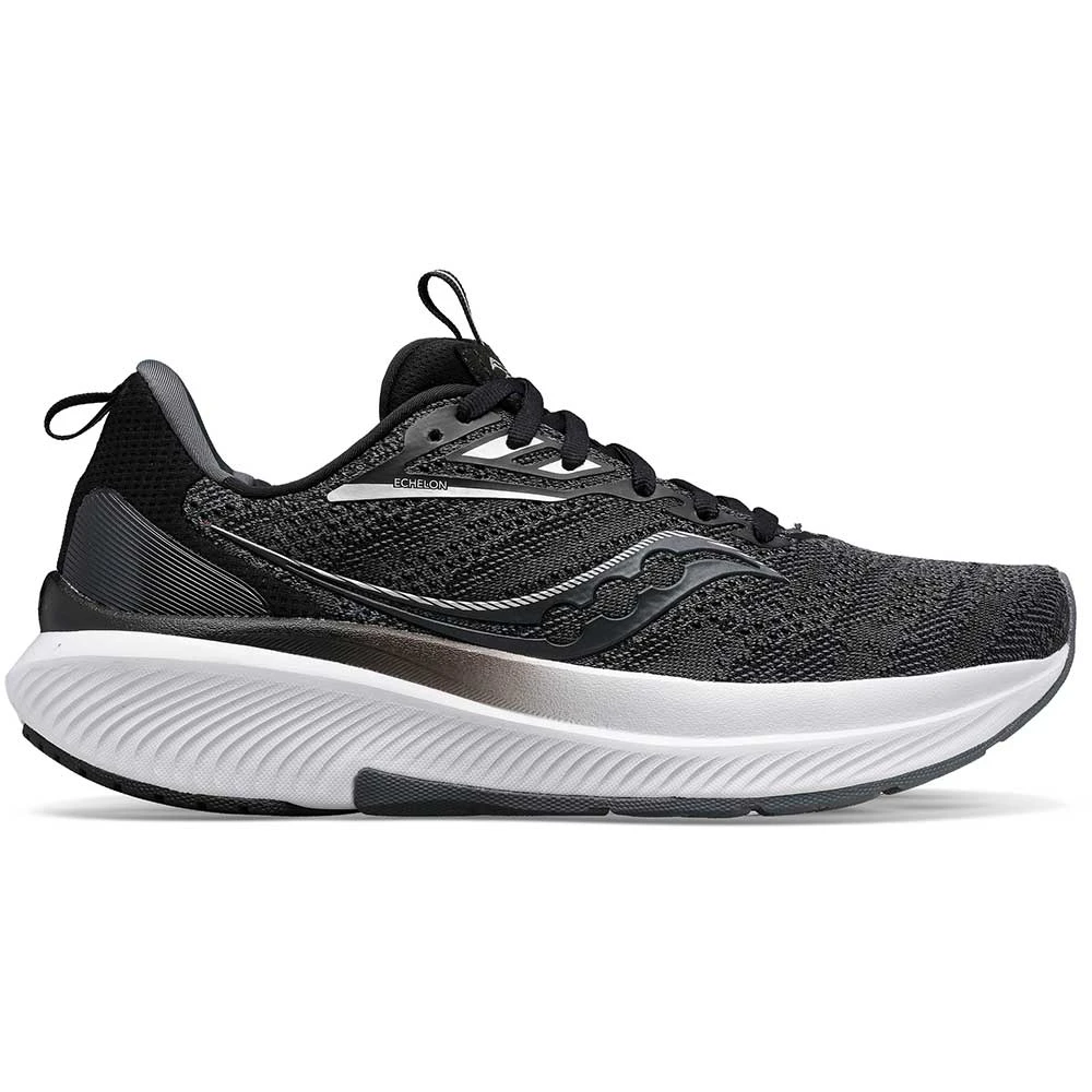 Saucony Men's Echelon 9 Running Shoe- Black/White- Regular (D) 2 Saucony Men's Echelon 9 Running Shoe- Black/White- Regular (D)