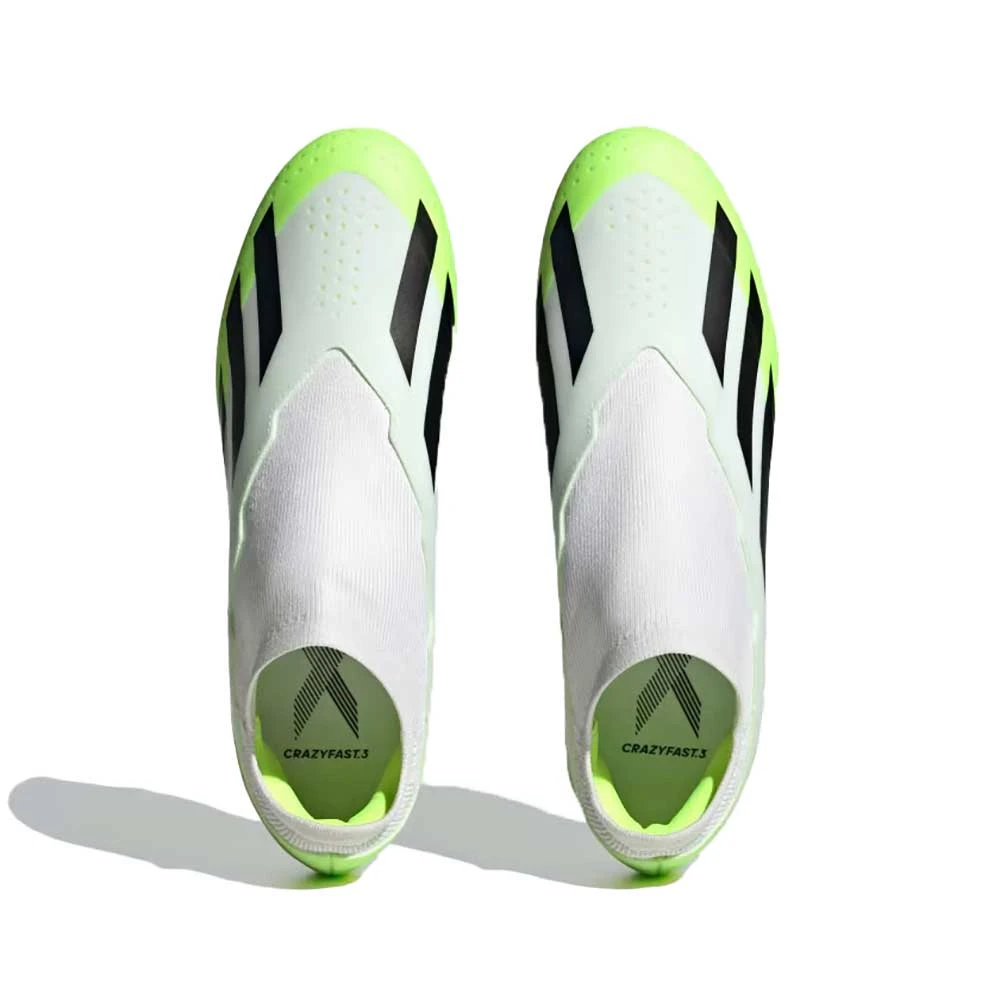 ADIDAS Unisex X Crazyfast .3 Laceless FG Soccer Cleat - Cloud White / Core Black / Lucid Lemon- Regular (D) 6 ADIDAS Unisex X Crazyfast .3 Laceless FG Soccer Cleat - Cloud White / Core Black / Lucid Lemon- Regular (D) - Image 5