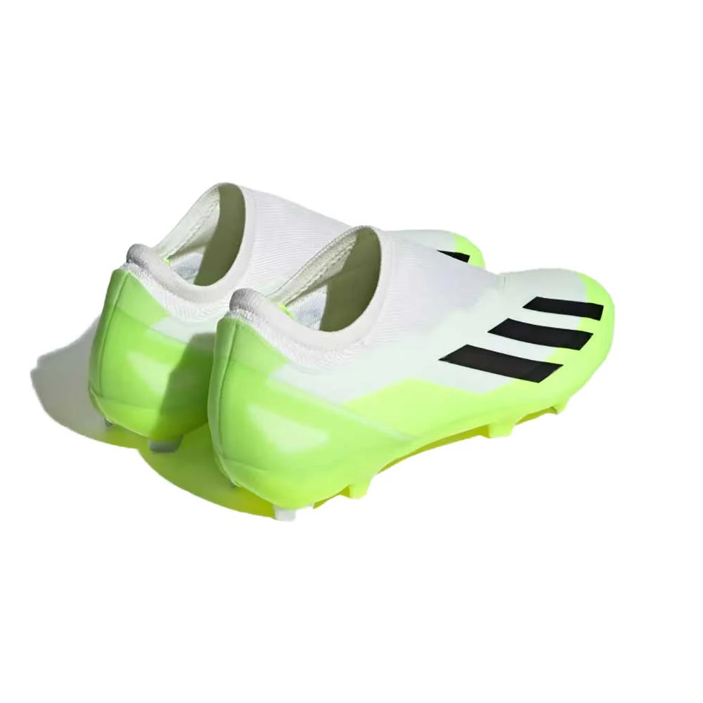 ADIDAS Unisex X Crazyfast .3 Laceless FG Soccer Cleat - Cloud White / Core Black / Lucid Lemon- Regular (D) 5 ADIDAS Unisex X Crazyfast .3 Laceless FG Soccer Cleat - Cloud White / Core Black / Lucid Lemon- Regular (D) - Image 4