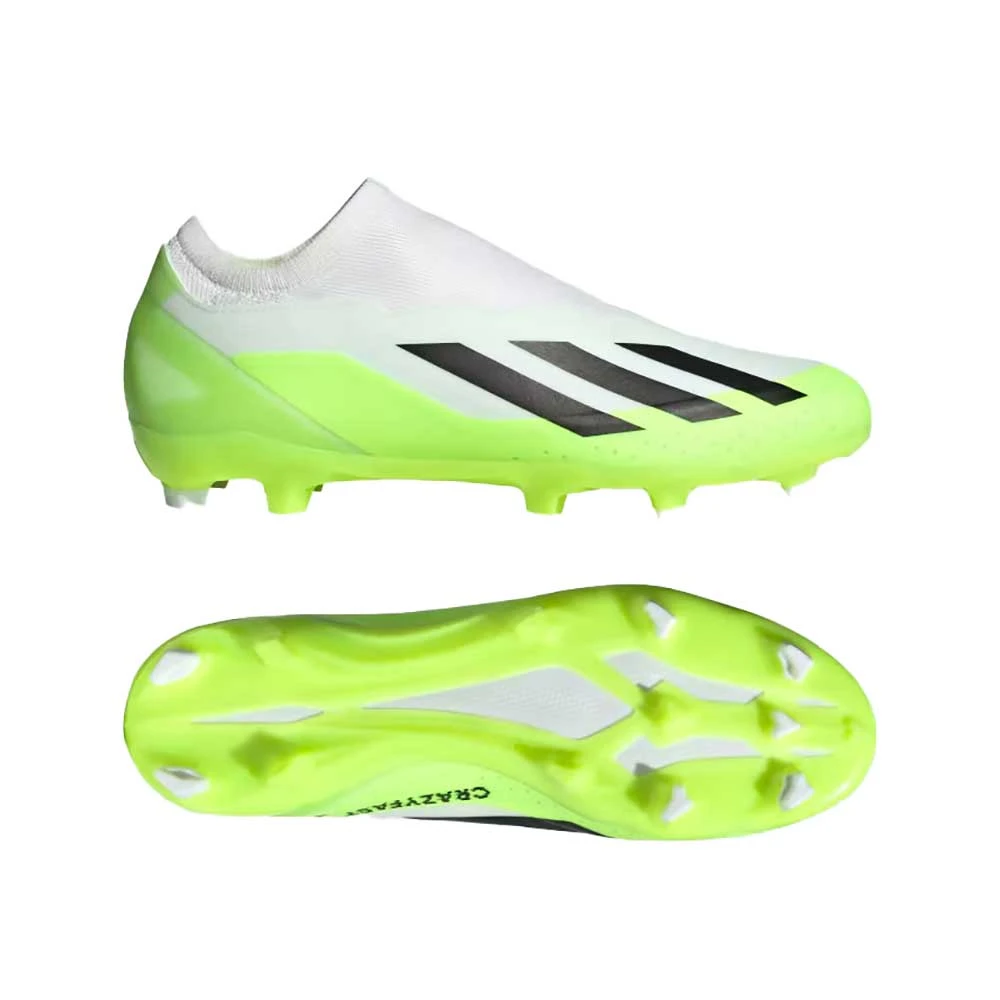 ADIDAS Unisex X Crazyfast .3 Laceless FG Soccer Cleat - Cloud White / Core Black / Lucid Lemon- Regular (D) 10 ADIDAS Unisex X Crazyfast .3 Laceless FG Soccer Cleat - Cloud White / Core Black / Lucid Lemon- Regular (D) - Image 9