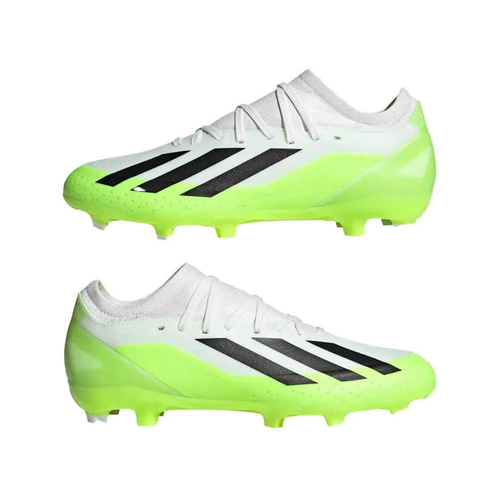 ADIDAS Unisex X Crazyfast .3 FG Cleats- Cloud White / Core Black / Lucid Lemon- Regular (D) 7 ADIDAS Unisex X Crazyfast .3 FG Cleats- Cloud White / Core Black / Lucid Lemon- Regular (D) - Image 5